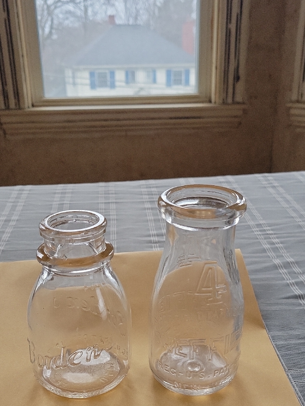 Clear Glass Vintage 1/2 Pint Milk Bottles- 2
